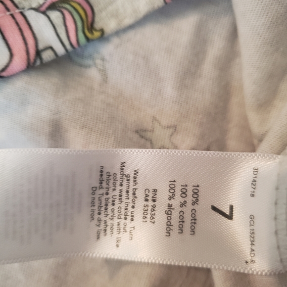 Size 7 Oshkosh Unicorn Ruffle Sleeve Tank - Picture 5 of 5